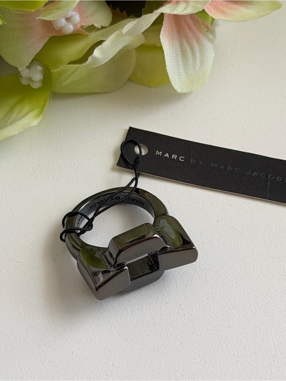 Marc Jacobs Gunmetal Sculptural Statement Ring